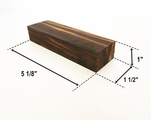 Macassar Ebony Exotic Lumber Hardwood Burl Knives Handle Scales Musical Instrument Material Wood DIY Tools 1Pc Size: 1.5 x 4 x 1 Inches (+/- 1/16 Inches) in Kuwait