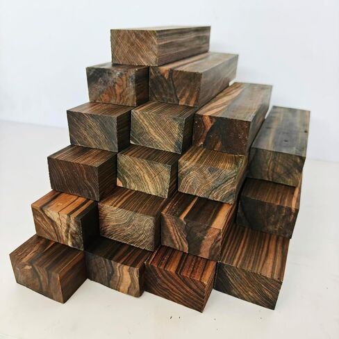 Macassar Ebony Exotic Lumber Hardwood Burl Knives Handle Scales Musical Instrument Material Wood DIY Tools 1Pc Size: 1.5 x 4 x 1 Inches (+/- 1/16 Inches) in Kuwait