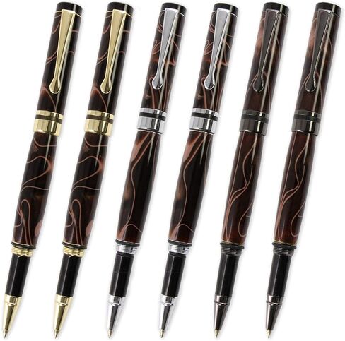 Legacy Woodturning Classic Roller Ball Pen Kit - Variety, 6 Pack, Includes 2 each of Gold, Chrome, Gun Metal, Woodworking Project Kit in Kuwait
