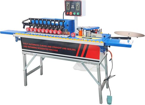 Edge Bander Automatic Curved & Straight Edge Banding Machine Double-Sided Gluing Polishing for Furniture Factories Woodworking Shops Edge Speed 0-6 m/min Dust Extraction in Kuwait