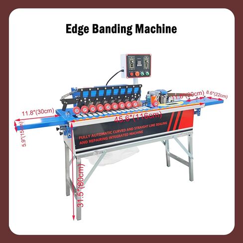 Edge Bander Automatic Curved & Straight Edge Banding Machine Double-Sided Gluing Polishing for Furniture Factories Woodworking Shops Edge Speed 0-6 m/min Dust Extraction in Kuwait