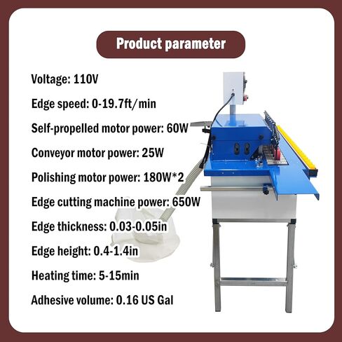 Edge Bander Automatic Curved & Straight Edge Banding Machine Double-Sided Gluing Polishing for Furniture Factories Woodworking Shops Edge Speed 0-6 m/min Dust Extraction in Kuwait