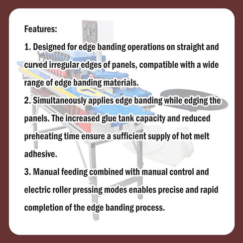 Edge Bander Automatic Curved & Straight Edge Banding Machine Double-Sided Gluing Polishing for Furniture Factories Woodworking Shops Edge Speed 0-6 m/min Dust Extraction in Kuwait