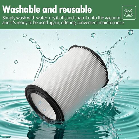 IYOUYA 2-Pack VF4000 Standard Wet/dry Vac Filter Replacement with 1 Black Brush Compatible with Ridgid 72947 Wet Dry Vacs 5-20 Gallon and Husky 6-9 Gallon Wet/Dry Vacuums Cleaner in Kuwait