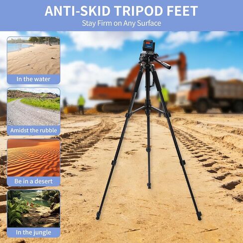Laser Level Tripod Compatible with Bosch, 18" Adjustable Laser Tripod Stand with 1/4"-20 Thread Mount, Lightweight Tripod with Non-Skid Feet, Collapsible Legs, Carrying Pouch Included in Kuwait