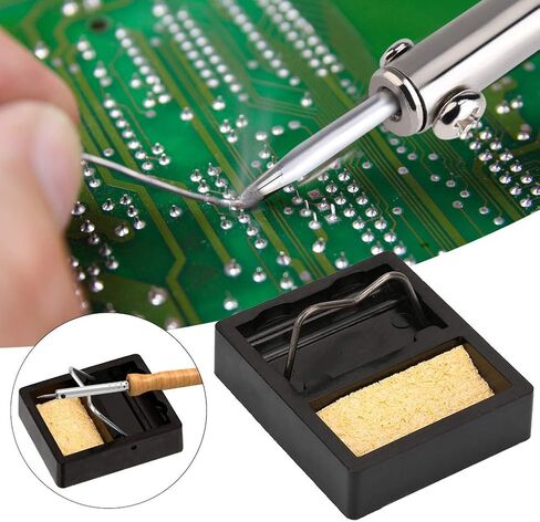 Soldering Iron Stand Holder, Mini Electric Iron Stand with Sponge | Bakelite Solder Iron Rest for Electronics Repair, DIY, Crafts - Portable & Heat-Resistant in Kuwait