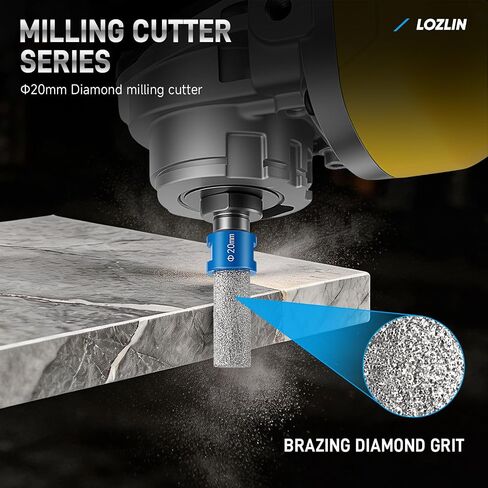 LOZLIN 17PCS Wet Dry Diamond Hole Saw Kit, Brazed Tile Drill & 4.5" Turbo Blades for Porcelain Marble Concrete, Fit Angle Grinder Drill, Aluminum Storage Case in Kuwait