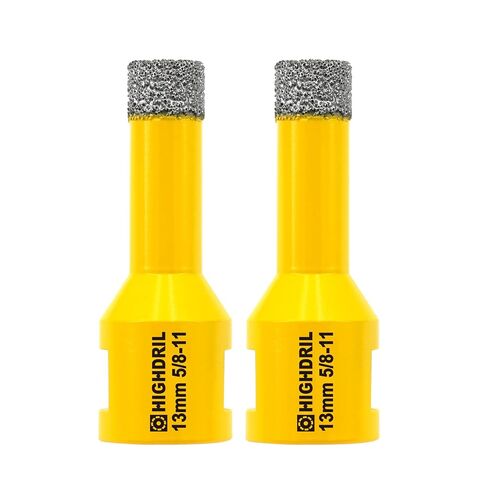 HIGHDRIL Diamond Core Drill Bit - 2Pcs 5/16" (8mm) with 5/8-11 Thread Dry Drilling for Porcelain Tile Ceramic Granite Marble Stone Masonry Brick in Saudi Arabia
