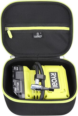 Tourmate Hard Storage Case for Ryobi RPI18-0 High Pressure Compressor Battery - Travel Case for Ryobi 18V ONE+ HIGH Pressure Digital INFLATOR, PCL001B(Box for Sale) (Black & Green) in Kuwait