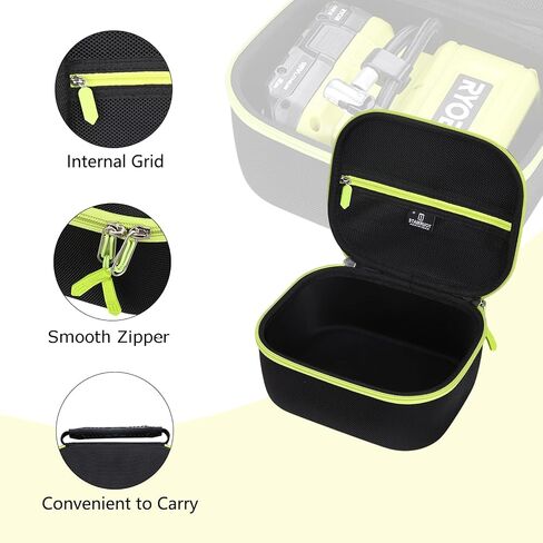 Tourmate Hard Storage Case for Ryobi RPI18-0 High Pressure Compressor Battery - Travel Case for Ryobi 18V ONE+ HIGH Pressure Digital INFLATOR, PCL001B(Box for Sale) (Black & Green) in Kuwait
