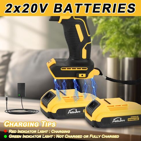 1/2" Cordless Drill Driver 2 Speed Modes 25+3 Clutch 798 in-lbs Power Drill with 24 pcs Accessories 2 x 1.5Ah Li-ion Battery Fast Charger and Carry Case for Home Improvement, DIY Project in Kuwait