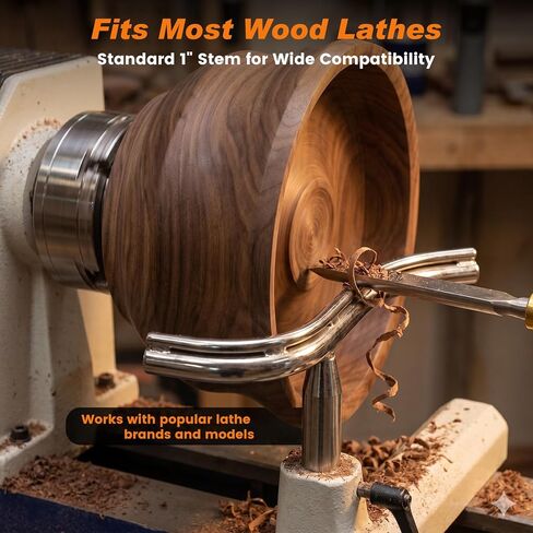 Wood Lathe Tool Rest Set for Bowl Turning, 4PCS Curved & S Shape Tool Rest with 1" Stem, Hardened Steel Top, Lathe Tool Support for Woodturning Hollowing, Finishing & Deep Interior Work in Kuwait