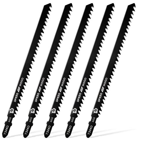 5 Pcs T344D Long Jigsaw Blade, 6 Inch T Shank Jigsaw Blades Jig Saw Blade Set for Quick Cutting Wood Hardwood Metal Plywood Black in Kuwait