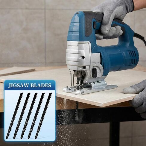 5 Pcs T344D Long Jigsaw Blade, 6 Inch T Shank Jigsaw Blades Jig Saw Blade Set for Quick Cutting Wood Hardwood Metal Plywood Black in Kuwait