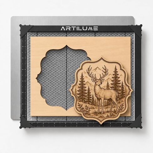 Artilume Honeycomb Laser Bed 300 x 400mm for Laser Engraver and Cutting Machine, Aluminum Work Platform with Metal Backing Plate, Non-Slip Heat-Resistant Grid for T1 U1 Desktop Machines in Kuwait