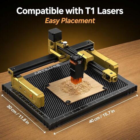 Artilume Honeycomb Laser Bed 300 x 400mm for Laser Engraver and Cutting Machine, Aluminum Work Platform with Metal Backing Plate, Non-Slip Heat-Resistant Grid for T1 U1 Desktop Machines in Kuwait