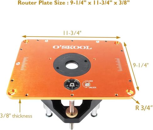 O'SKOOL Router Lift Systems with Router Table Insert Plate Template Kit in Kuwait