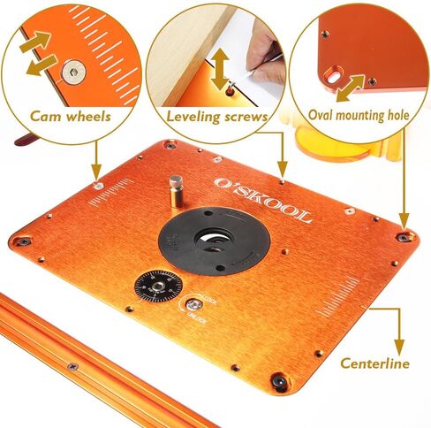 O'SKOOL Router Lift Systems with Router Table Insert Plate Template Kit in Kuwait