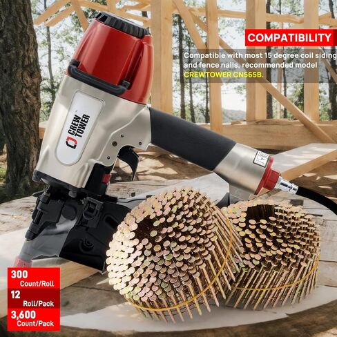 15 Gauge 1-1/4-Inch to 2-1/2-Inch Siding Nail Gun and 3600 Count 2" x .098 Coil Nails Set in Kuwait