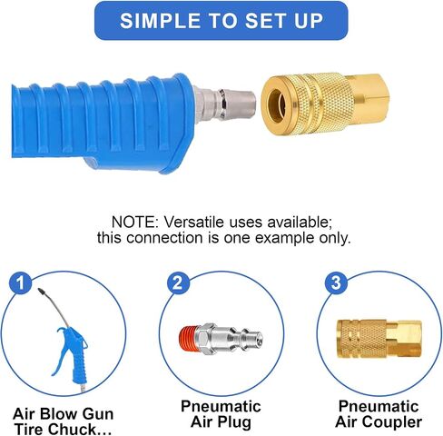 25 Pack Upgraded 1/4" Male NPT Air Hose Quick Connect Fittings, 300PSI Industrial Quick Disconnect Plugs with Pre-Coated Thread Sealant in Kuwait