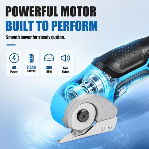 Cardboard Cutter, Cordless Electric Scissors with 2 Blades, Rapid Charger & Case, 4V 2500mAh Rechargeable Electric Box Cutter for Boxes, Fabric, Carpet, Leather in Kuwait