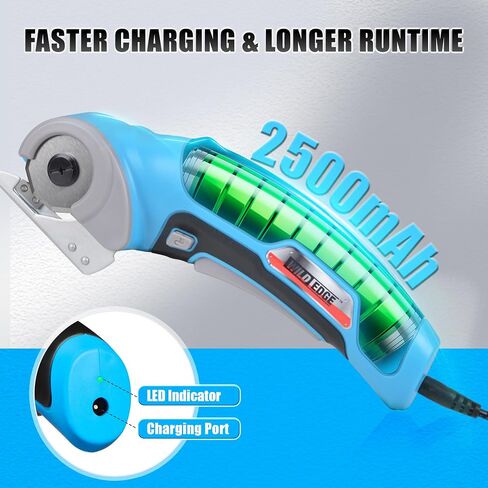 Cardboard Cutter, Cordless Electric Scissors with 2 Blades, Rapid Charger & Case, 4V 2500mAh Rechargeable Electric Box Cutter for Boxes, Fabric, Carpet, Leather in Kuwait