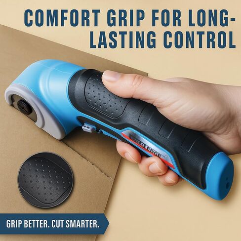 Cardboard Cutter, Cordless Electric Scissors with 2 Blades, Rapid Charger & Case, 4V 2500mAh Rechargeable Electric Box Cutter for Boxes, Fabric, Carpet, Leather in Kuwait