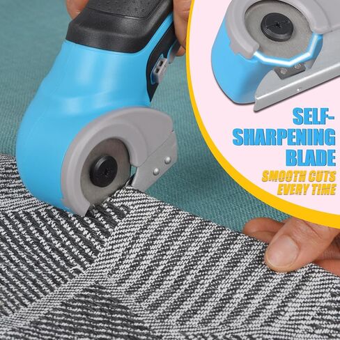 Cardboard Cutter, Cordless Electric Scissors with 2 Blades, Rapid Charger & Case, 4V 2500mAh Rechargeable Electric Box Cutter for Boxes, Fabric, Carpet, Leather in Kuwait