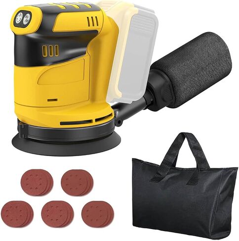Cordless Random Orbital Sander Compatible with DeWalt 20V MAX Battery (No Battery) 5-Inch Brushless Electric Sander with 3-Speed & Dust Collector, for Woodworking, Metal& DIY Sanding in Kuwait