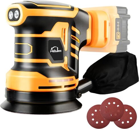 Random Orbit Sander Compatible with Dewalt 20V Battery 3 Adjustable Speed 5 inch electric Sander with Dust Bag 3 Sandpaper for Polishing, Sanding, Smoothing Surfaces (NO Battery) in Kuwait