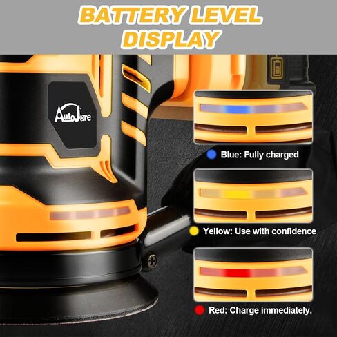 Random Orbit Sander Compatible with Dewalt 20V Battery 3 Adjustable Speed 5 inch electric Sander with Dust Bag 3 Sandpaper for Polishing, Sanding, Smoothing Surfaces (NO Battery) in Kuwait