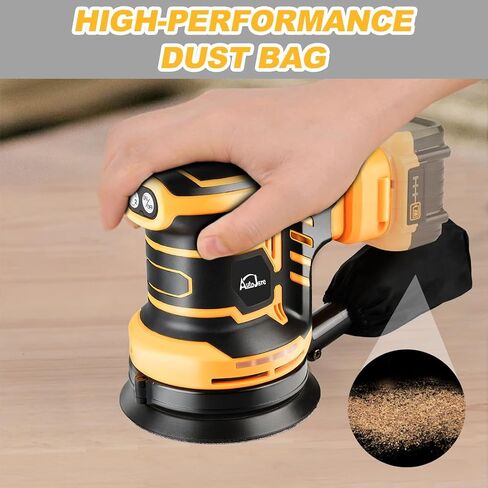 Random Orbit Sander Compatible with Dewalt 20V Battery 3 Adjustable Speed 5 inch electric Sander with Dust Bag 3 Sandpaper for Polishing, Sanding, Smoothing Surfaces (NO Battery) in Kuwait
