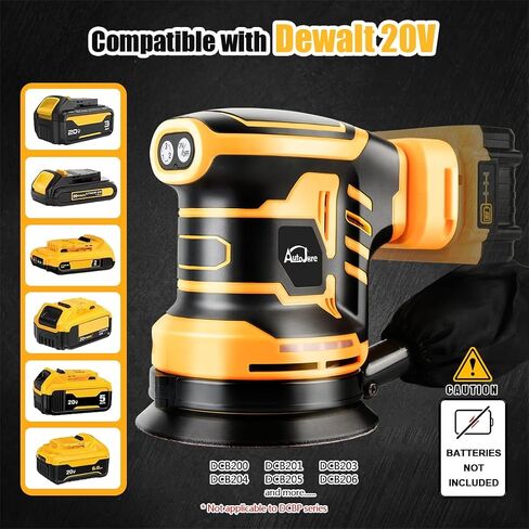 Random Orbit Sander Compatible with Dewalt 20V Battery 3 Adjustable Speed 5 inch electric Sander with Dust Bag 3 Sandpaper for Polishing, Sanding, Smoothing Surfaces (NO Battery) in Kuwait