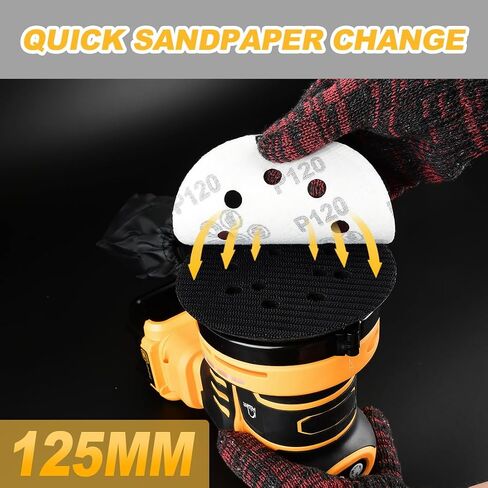 Random Orbit Sander Compatible with Dewalt 20V Battery 3 Adjustable Speed 5 inch electric Sander with Dust Bag 3 Sandpaper for Polishing, Sanding, Smoothing Surfaces (NO Battery) in Kuwait