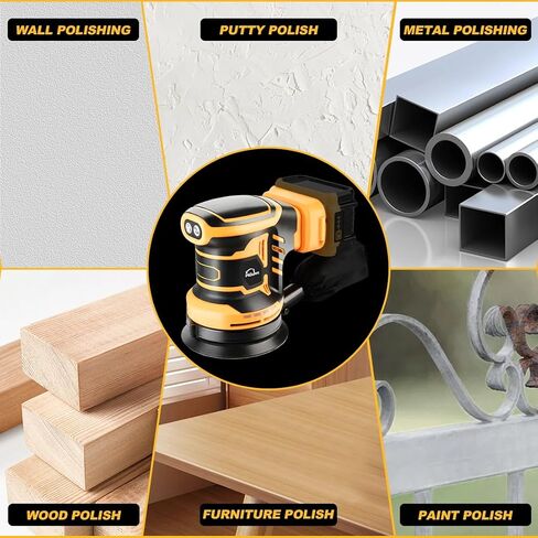 Random Orbit Sander Compatible with Dewalt 20V Battery 3 Adjustable Speed 5 inch electric Sander with Dust Bag 3 Sandpaper for Polishing, Sanding, Smoothing Surfaces (NO Battery) in Kuwait