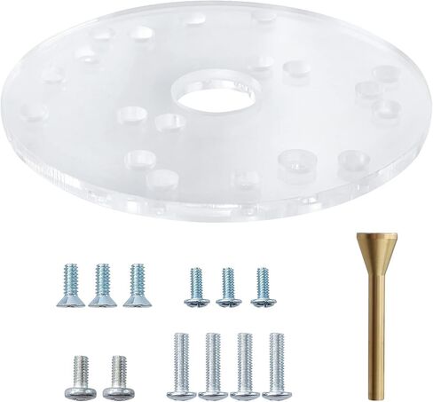 Router Base Plate Kit, 6.5 in Acrylic Universal Router Base, Centering Pin Included, 30 Mm Center Hole, Woodworking Tools with Screws in Kuwait