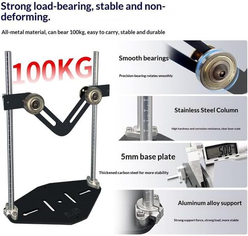 Router Table Plate For V-Shaped Circular Tube Rotation Frame 100kg Load Capacity High Carbon Steel Adjustable Design Smooth Bearings Stable Base Carbon Steel Construction in Kuwait