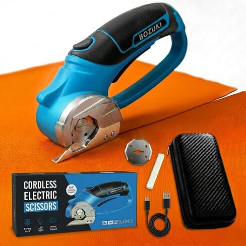 Cordless Electric Scissors | Rechargeable 4V Electric Box Cutter | Cardboard & Fabric Cutter Tool | Rotary Shears in Kuwait