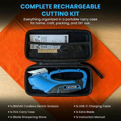 Cordless Electric Scissors | Rechargeable 4V Electric Box Cutter | Cardboard & Fabric Cutter Tool | Rotary Shears in Kuwait