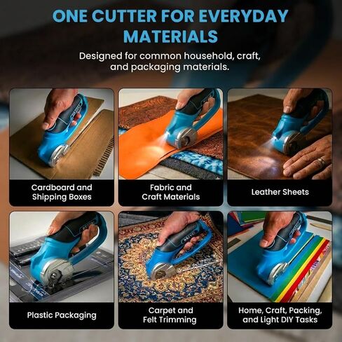 Cordless Electric Scissors | Rechargeable 4V Electric Box Cutter | Cardboard & Fabric Cutter Tool | Rotary Shears in Kuwait