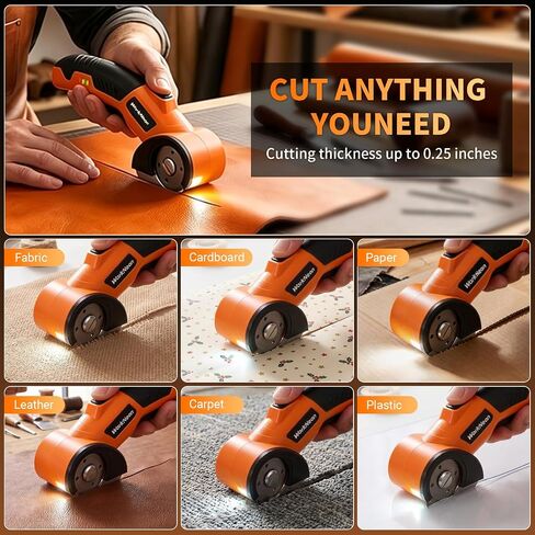 4V Cordless Electric Scissors, Rechargeable Cutter with 2 Blades | Cardboard Box Cutter with 2 Blades, USB Charging Cable, Rotary Cutter for Cardboard, Fabric, Leather, Plastic in Kuwait