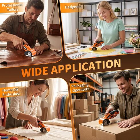4V Cordless Electric Scissors, Rechargeable Cutter with 2 Blades | Cardboard Box Cutter with 2 Blades, USB Charging Cable, Rotary Cutter for Cardboard, Fabric, Leather, Plastic in Kuwait