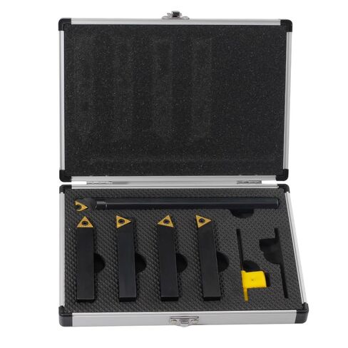 Indexable Lathe Turning Tool-5/8" Shank 5 Pieces Carbide Turning Tools and Boring Bar(4 Pcs Turning + 1 Pc Boring),Metal Lathe Cutting Tools with 5pcs TCMT32.51 Tin Coated Carbide Inserts in Kuwait