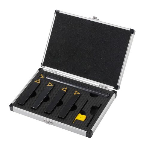 Indexable Lathe Turning Tool-5/8" Shank 5 Pieces Carbide Turning Tools and Boring Bar(4 Pcs Turning + 1 Pc Boring),Metal Lathe Cutting Tools with 5pcs TCMT32.51 Tin Coated Carbide Inserts in Kuwait