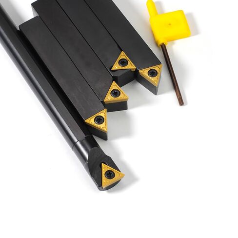 Indexable Lathe Turning Tool-5/8" Shank 5 Pieces Carbide Turning Tools and Boring Bar(4 Pcs Turning + 1 Pc Boring),Metal Lathe Cutting Tools with 5pcs TCMT32.51 Tin Coated Carbide Inserts in Kuwait