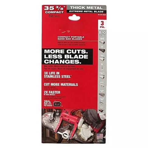 3PK 48-39-0609 for Milwaukee 35-3/8" 8-10 TPI Extreme Thick Metal Bandsaw Blades in Kuwait