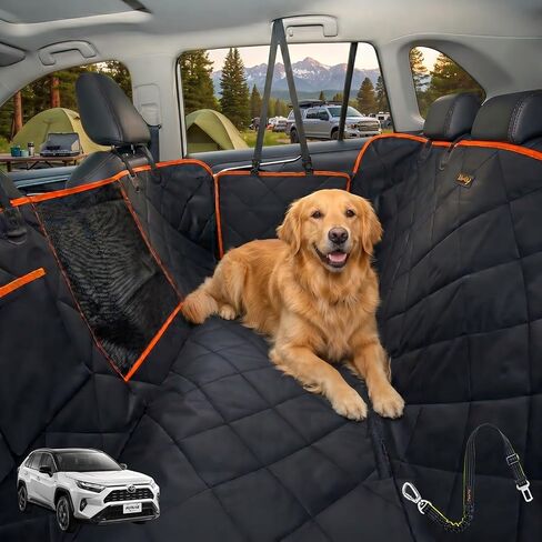 iBuddy Dog Car Seat Covers for Back of Cars/Trucks/SUV, Waterproof Hammock with Mesh Window, Side Flaps and Belt, Durable Anti-Scratch Nonslip Machine Washable Pet Cover in Saudi Arabia