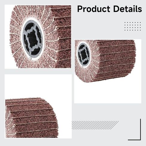 Generic Stainless Steel, Multi-Layer Structure 2 Inch Drum Sander, Brown Sandpaper, Abrasive Nylon Brush Wheels, 2Pcs Power Tool Accessories For Quality Polishing And Grinding in Kuwait