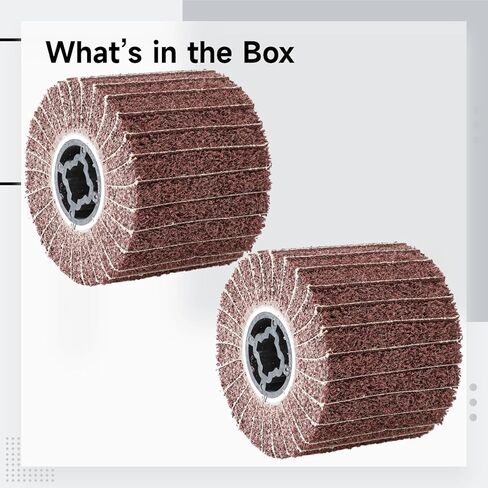 Generic Stainless Steel, Multi-Layer Structure 2 Inch Drum Sander, Brown Sandpaper, Abrasive Nylon Brush Wheels, 2Pcs Power Tool Accessories For Quality Polishing And Grinding in Kuwait