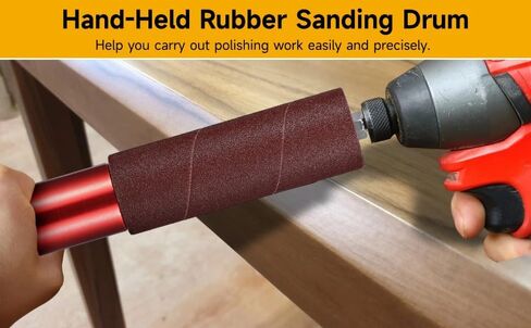 Generic 10 Sanding Sleeves Included, Portable Drum Spindle Sander Set, Hand-Held Rubber Sanding Drum, Power Drill Attachment Designed For Glass, Wood, Plastic, Stone, Metal in Kuwait